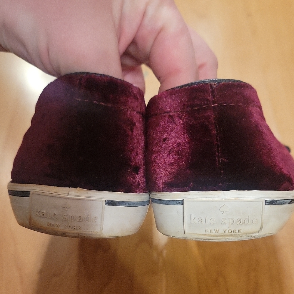 Kate Spade Burgundy and Black Bow Sneakers - Picture 3 of 3